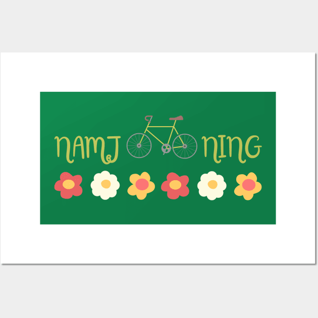 Namjooning (RM of BTS Bangtan Sonyeondan) - Flowers and Bicycle Wall Art by e s p y